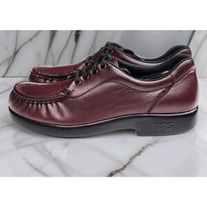 SAS Take Time Lace Up Loafer Soft Leather Antique Wine Women's Size 7N G2167307.